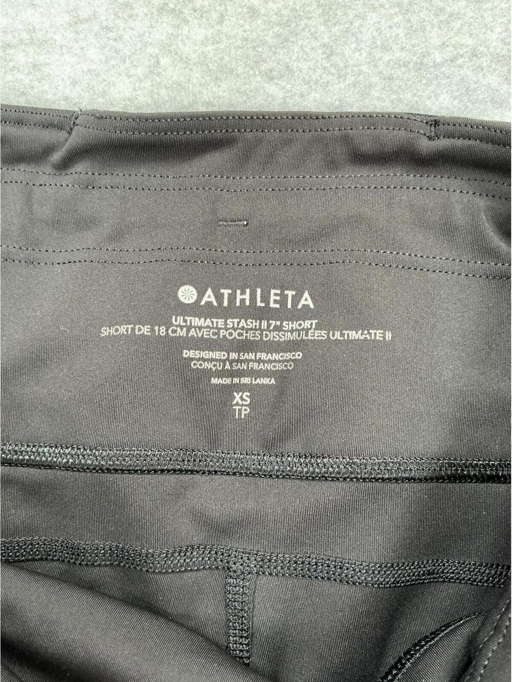 Athleta Ultimate Stash II 7” Bike Shorts Women’s XS Black‎ Pocket Shorts - Picture 5 of 8